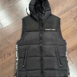 Off-White Black Puffer Vest with Logo